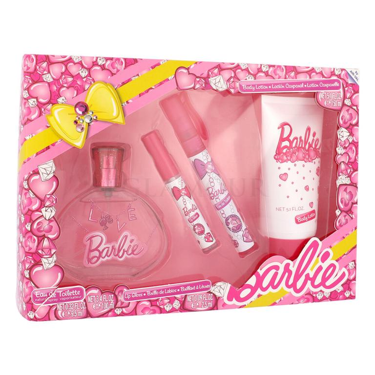 Barbie Barbie Geschenkset EdT 100 ml + EdT 9,5 ml + Lipgloss 2,5 ml + Körpermilch 150 ml
