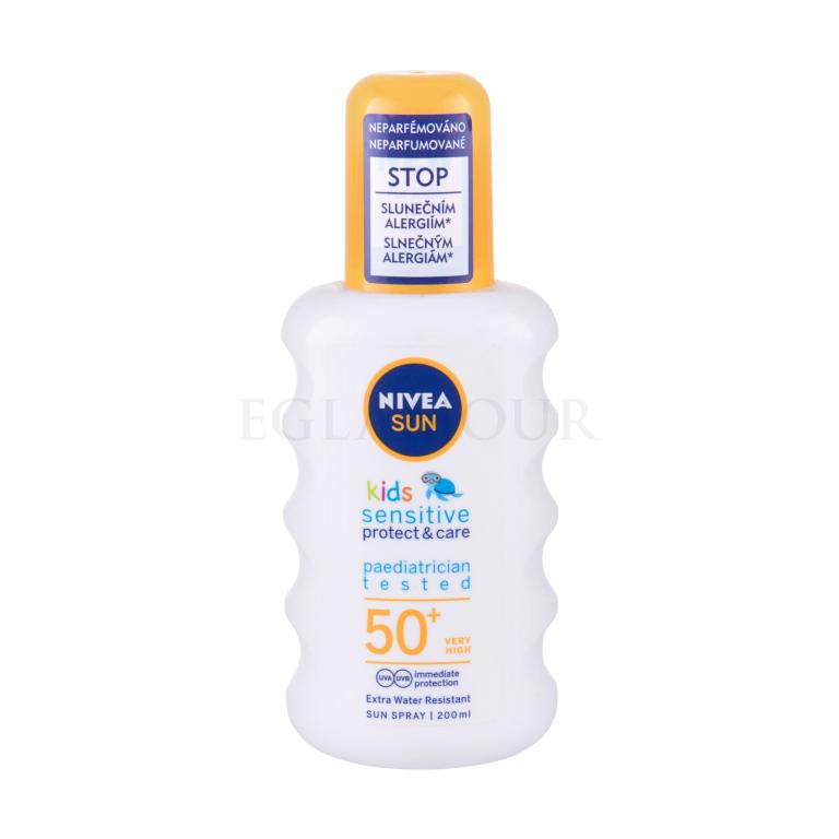 Nivea Sun Kids Protect &amp; Sensitive Sun Spray SPF50+ Sonnenschutz für Kinder 200 ml