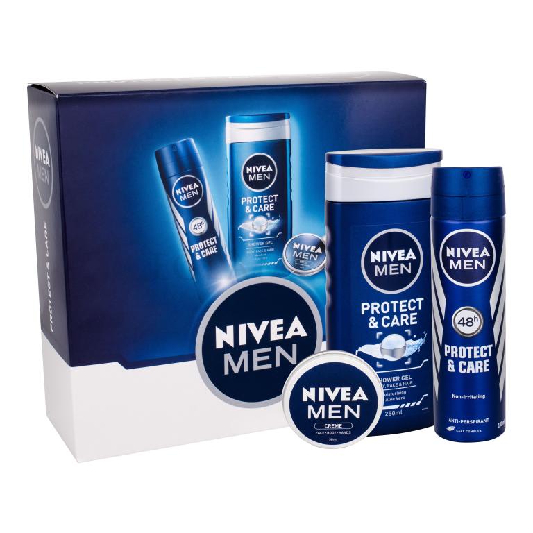 Nivea Men Protect &amp; Care Geschenkset Anti-perspirant 150 ml + Duschgel 250 ml + Universal Men Creme 30 ml