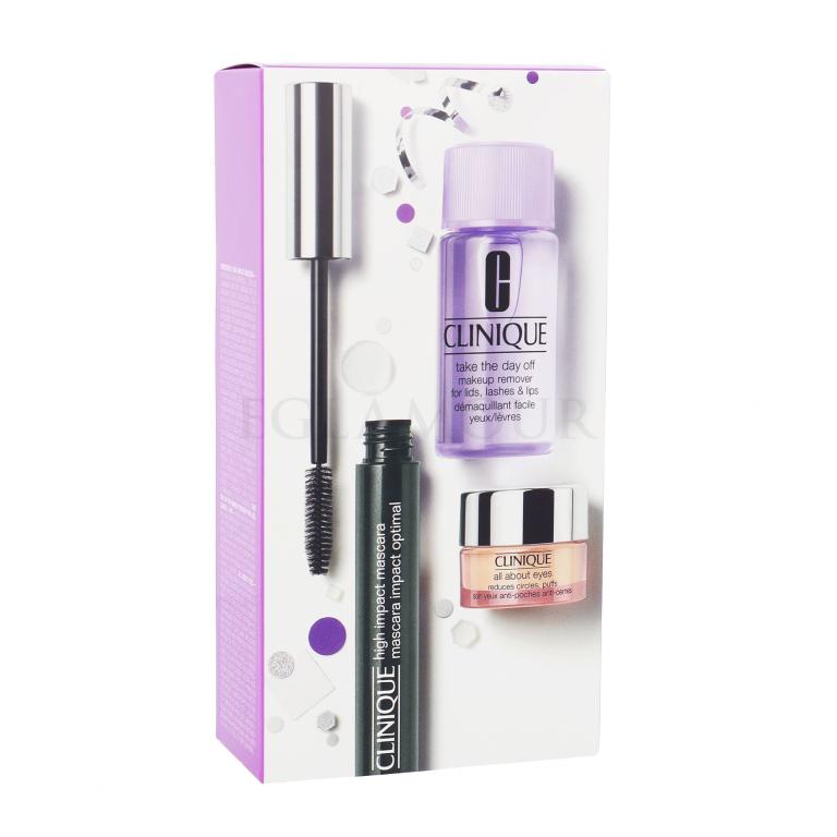 Clinique High Impact Geschenkset Mascara High Impact Mascara 7 ml + Make-up Entferner Take The Day Off Remover For Lids 30 ml + Augencreme All About Eyes 5 ml