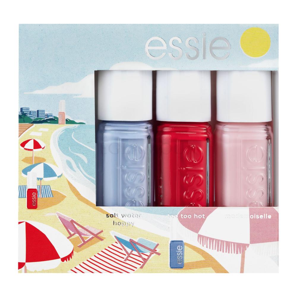 Essie Summer Mini Trio Seaside Dinner Geschenkset Nagellack 374 Salt Water  Happy 5 ml + Nagellack 5 ml 63 Too Too Hot + Nagellack 5 ml 13 Mademoiselle