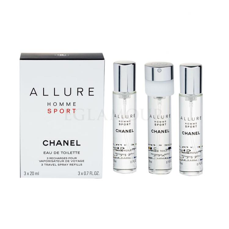 Chanel Allure Homme Sport 3x20 ml Eau de Toilette für Herren Nachfüllung Set