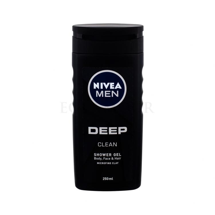 Nivea Men Deep Clean Body, Face &amp; Hair Duschgel für Herren 250 ml