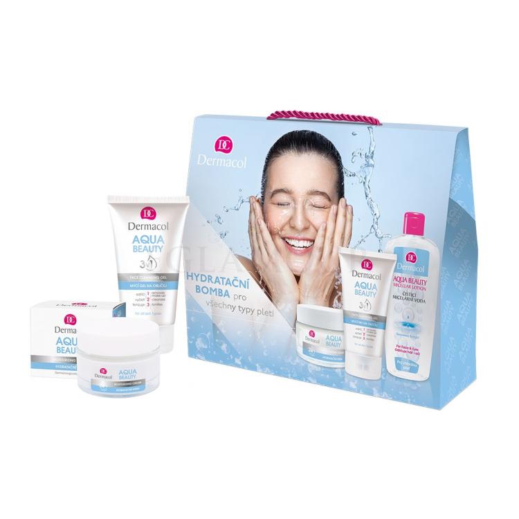 Dermacol Aqua Beauty Geschenkset Tagesgesichtspflege 50 ml + Gesichtsreinigungsgel 3in1 150 ml + Reinigendes Mizellarwasser 400 ml