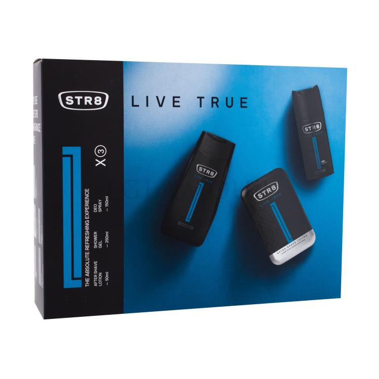 STR8 Live True Geschenkset Rasierwasser 50 ml + Deodorant 150 ml + Duschgel 250 ml