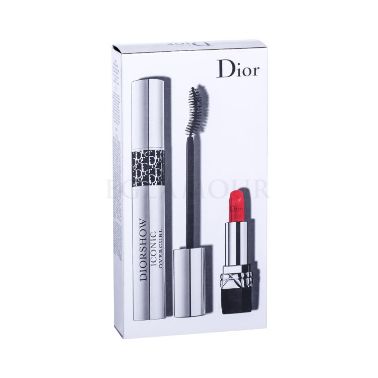 Christian Dior Diorshow Iconic Overcurl Geschenkset Mascara 10 ml + Lippenstift Mini Rouge 999 1,5 g