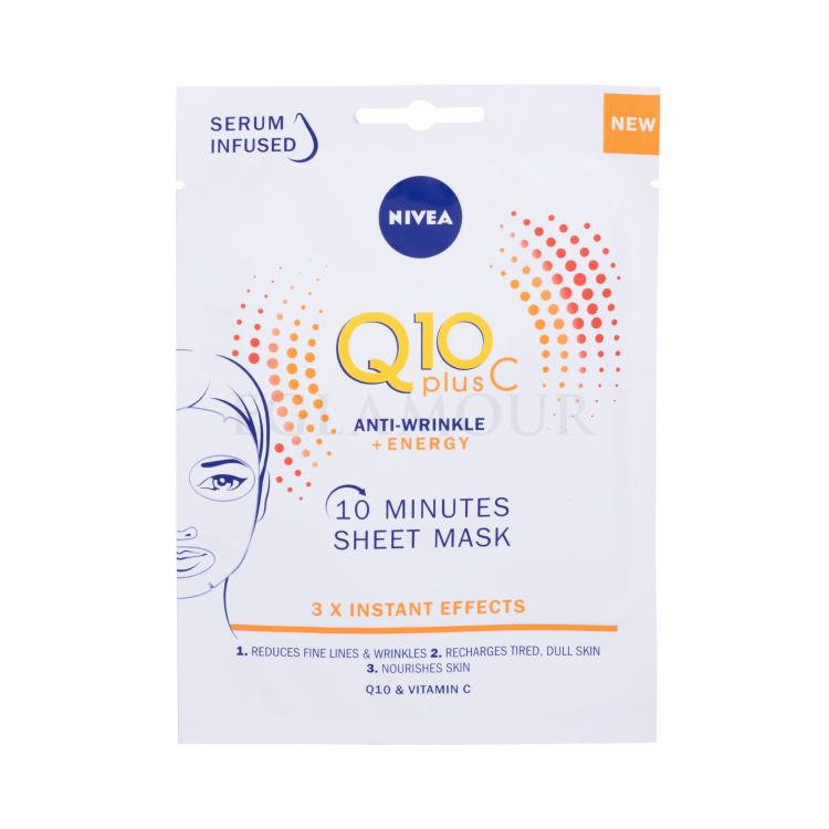 Nivea Q10 Plus C 10 Minutes Sheet Mask Gesichtsmaske für Frauen 1 St.