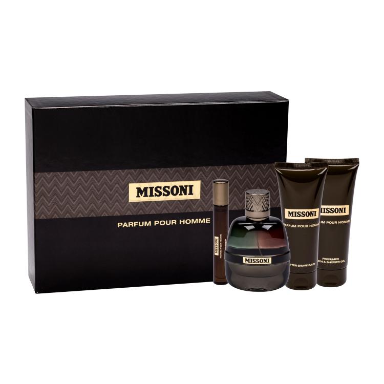 Missoni Parfum Pour Homme Geschenkset Edp 100 ml + After Shave Balsam 100 ml + Duschgel 100 ml + Edp 10 ml