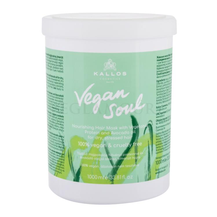 Kallos Cosmetics Vegan Soul Nourishing Haarmaske für Frauen 1000 ml