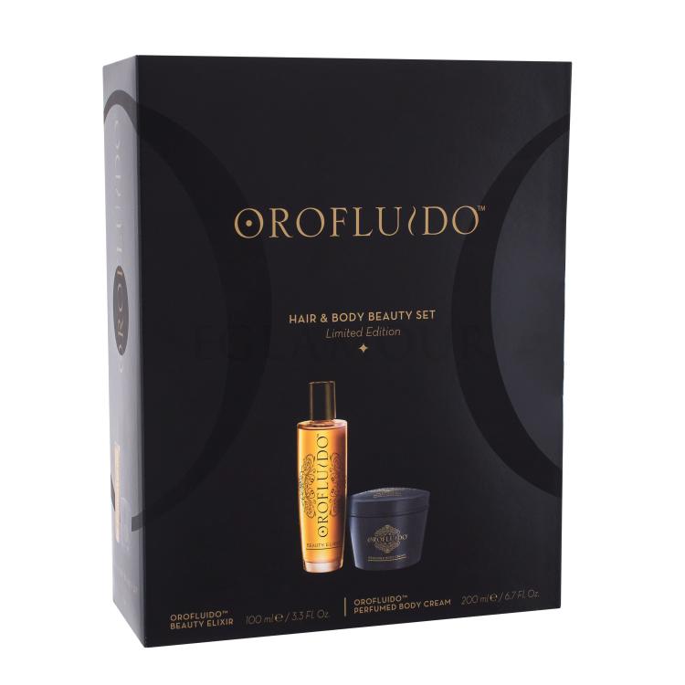 Orofluido Hair &amp; Body Beauty Set Geschenkset Flüssiges Gold Beauty Elixir 100 ml + Körpercreme Body Cream 200 ml