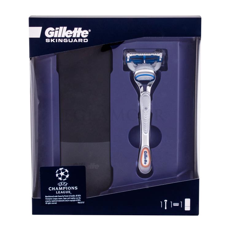 Gillette Skinguard UEFA Geschenkset Rasierer mit 1 Klinge + Hülle