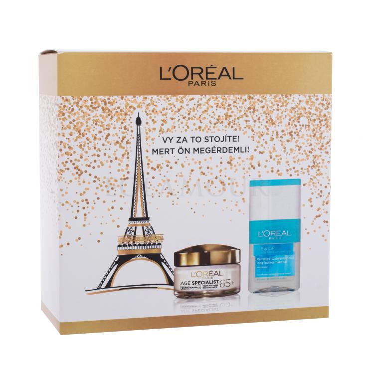 L&#039;Oréal Paris Age Specialist 65+ Geschenkset Tagescreme Age Specialist 65+ 50 ml + Make-up-Entferner Eye &amp; Lip Express Make-Up Remover 125 ml