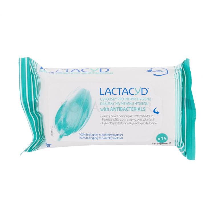 Lactacyd Pharma Antibacterial Cleansing Wipes Intimhygiene für Frauen 15 St.