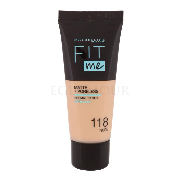 Maybelline Fit Me! Matte + Poreless Foundation für Frauen 30 ml Farbton  118 Nude