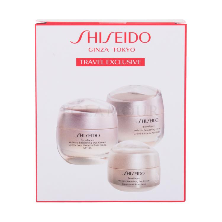 Shiseido Benefiance Geschenkset Set Tagescreme Benefiance Wrinkle Smoothing Day Cream SPF25 50 ml + Gesichtscreme Benefiance Wrinkle Smoothing Cream 50 ml + Augencreme Benefiance Wrinkle Smoothing Eye Cream 15 ml
