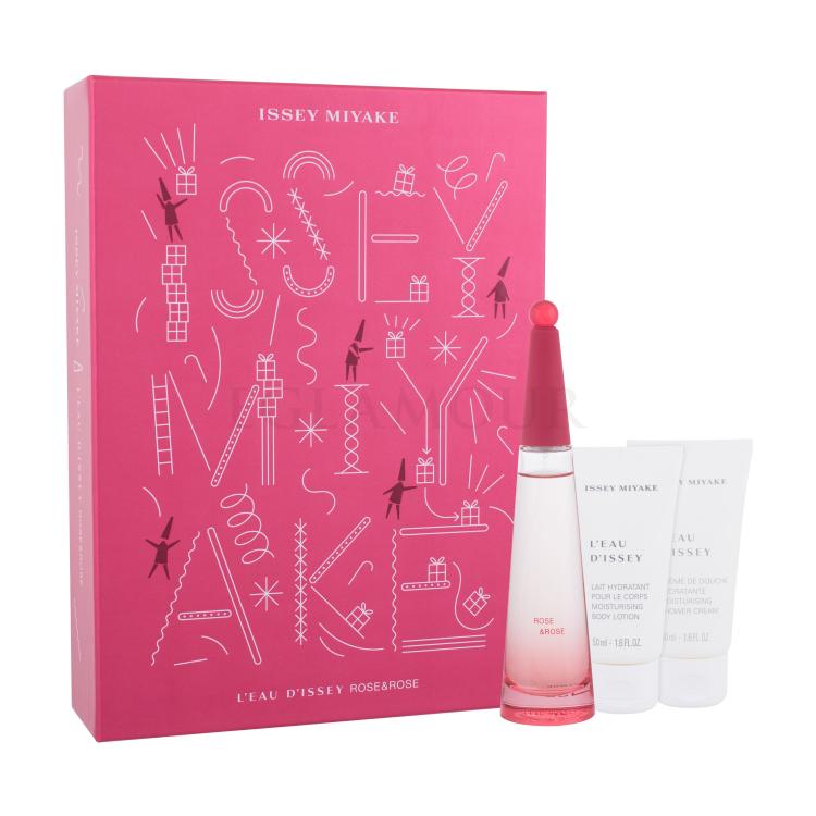 Issey Miyake L´Eau D´Issey Rose &amp; Rose Geschenkset Set Eau de Parfum 50 ml + Körpermilch 50 ml + Duschcreme 50 ml