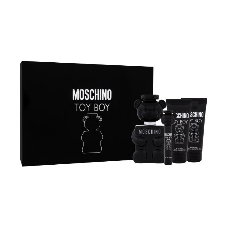 Moschino Toy Boy Geschenkset Eau de Parfum 100 ml + Eau de Parfum 10 ml + After Shave Balsam 100 ml + Duschgel 100 ml