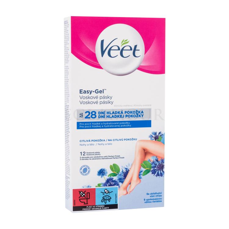 Veet Easy-Gel Wax Strips Body and Legs Sensitive Skin Depilationspräparat für Frauen 12 St.