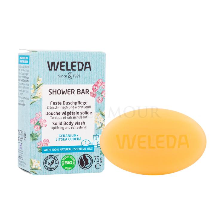 Weleda Shower Bar Geranium + Litsea Cubera Seife für Frauen 75 g