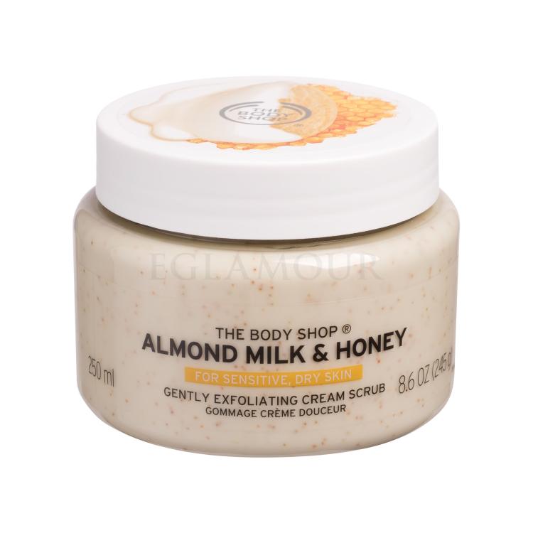 The Body Shop Almond Milk &amp; Honey Gently Exfoliating Cream Scrub Körperpeeling für Frauen 250 ml
