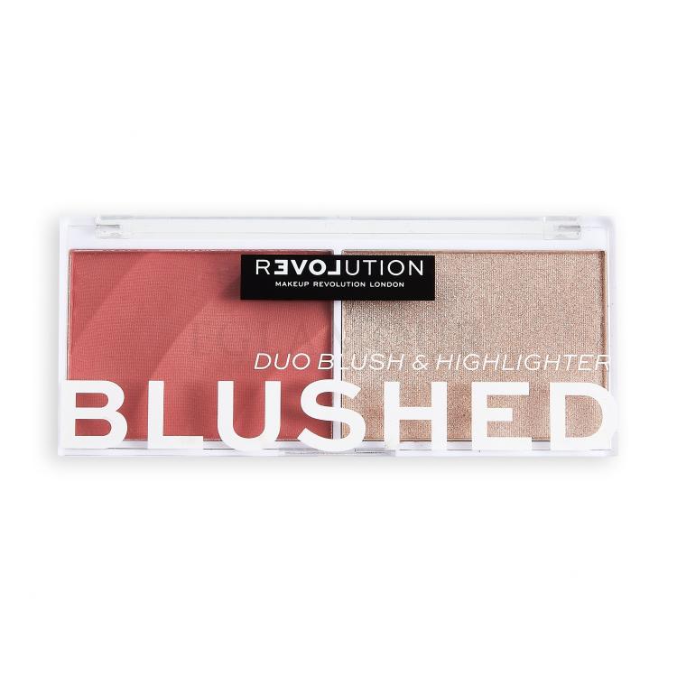 Revolution Relove Colour Play Blushed Duo Blush &amp; Highlighter Contouring Palette für Frauen 5,8 g Farbton  Cute