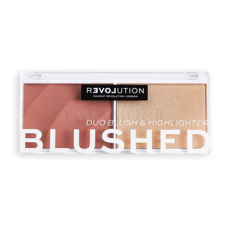 Revolution Relove Colour Play Blushed Duo Blush &amp; Highlighter Contouring Palette für Frauen 5,8 g Farbton  Kindness