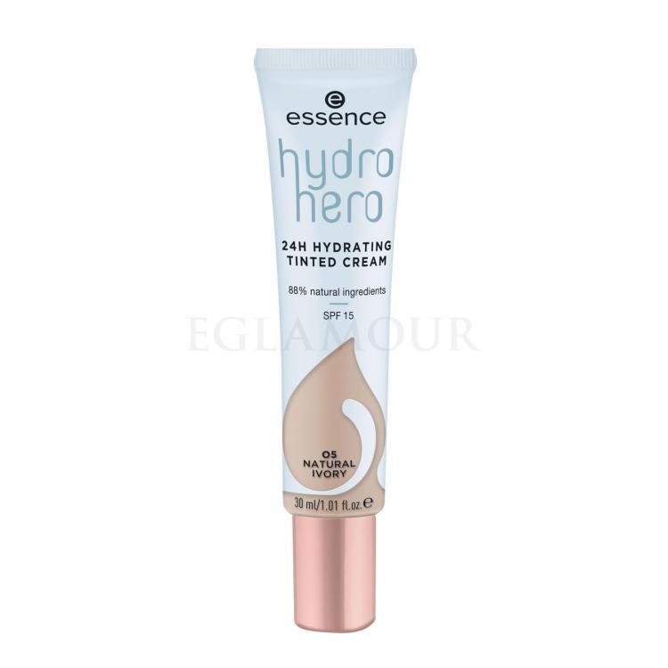 Essence Hydro Hero 24H Hydrating Tinted Cream SPF15 Foundation für Frauen 30 ml Farbton  05 Natural Ivory