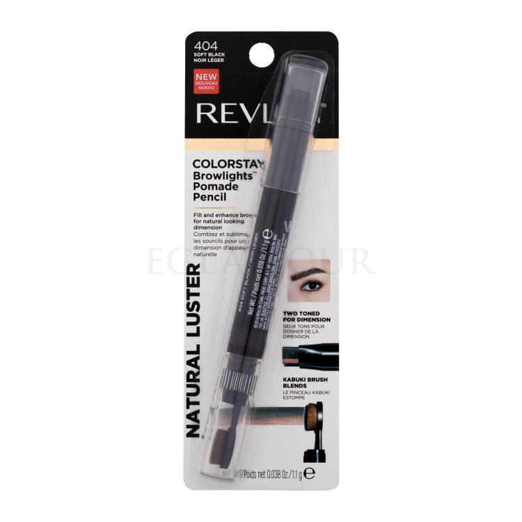 Revlon Colorstay Browlights Pomade Pencil Augenbrauenstift für Frauen 1,1 g Farbton  404 Soft Black
