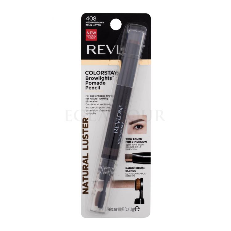 Revlon Colorstay Browlights Pomade Pencil Augenbrauenstift für Frauen 1,1 g Farbton  408 Medium Brown
