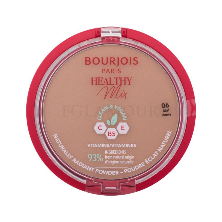 BOURJOIS Paris Healthy Mix Clean &amp; Vegan Naturally Radiant Powder Puder für Frauen 10 g Farbton  06 Honey