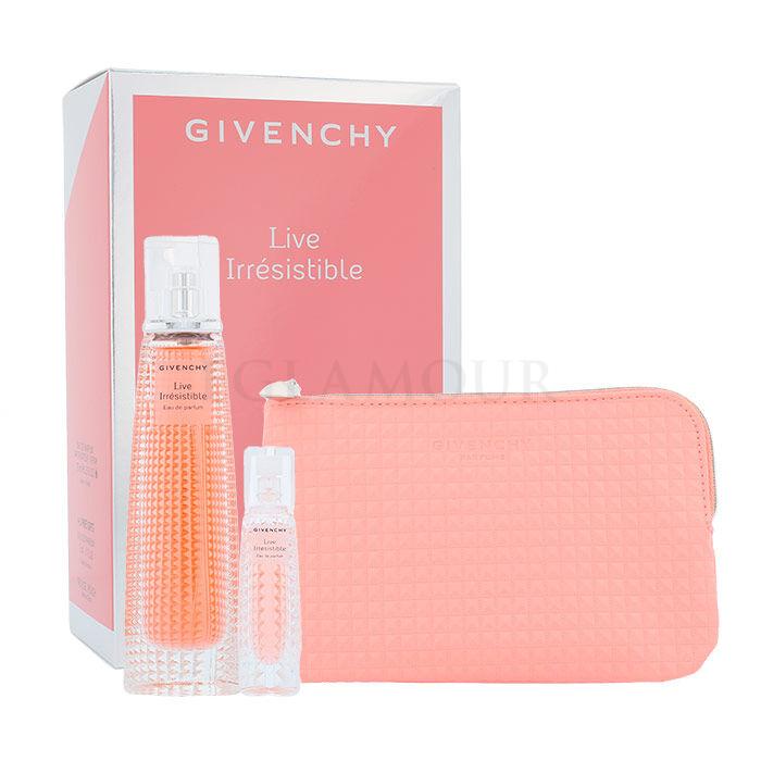 Givenchy Live Irrésistible Geschenkset Edp 75 ml + Edp 3 ml + Kosmetiktasche