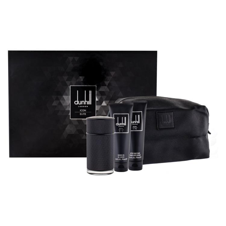 Dunhill Icon Elite Geschenkset EDP 100 ml + Duschgel 90 ml + Aftershave Balsam 90 ml + Kosmetiktasche